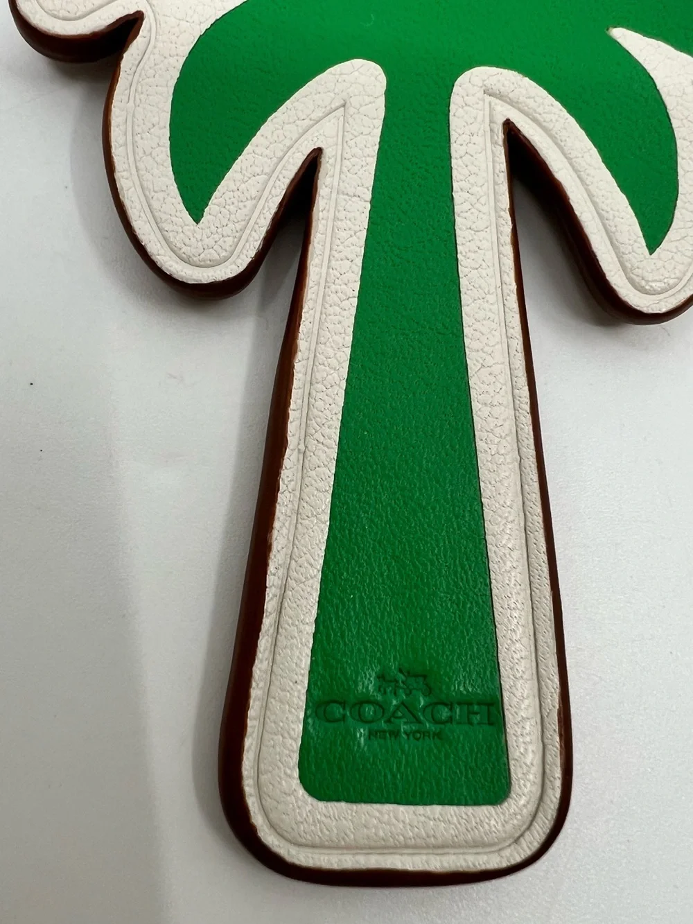 Coach Palm Tree Bag Charm Green Leather Style F65859